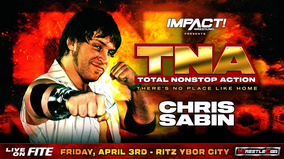 ThisIsTNA's tweet photo. BREAKING: The legendary former IMPACT World Champion, World Tag Team Champion and 8 time X-Division Champion @SuperChrisSabin is official for TNA: There's No Place Like Home on April 3rd as part of @wrestlecon! 

Get your tickets HERE: https://t.co/ESs4JxpWeI https://t.co/IIR4673qJn