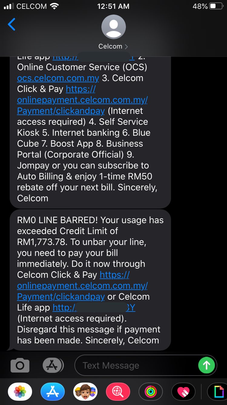 Celcom pay bill ocs