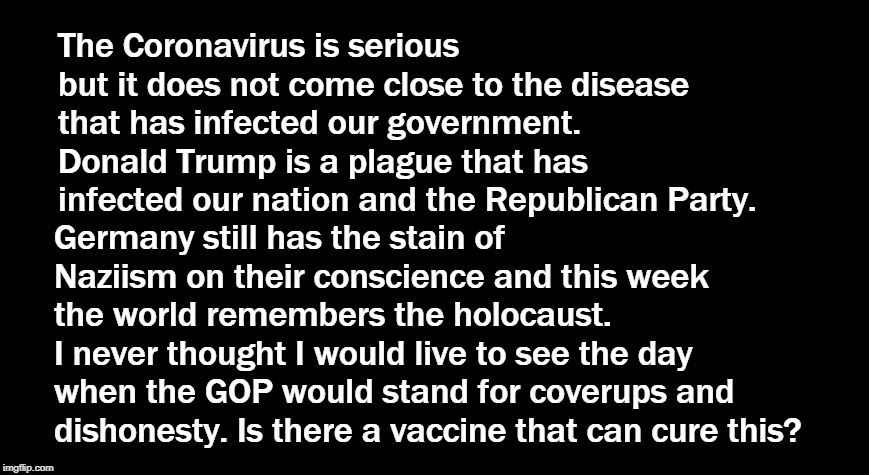 prayerfeathers's tweet photo. @GOPHELP @senatemajldr @SenAlexander @PattyMurray @SenatorRisch @SenatorMenendez #coronavirus #RIPGOP #ReadTheManuscript
As an old lady who grew up with a picture of Dwight Eisenhower on the wall in my home, I am heartbroken over what happened to my father's beloved GOP. https://t.co/8p1W2TMc5j