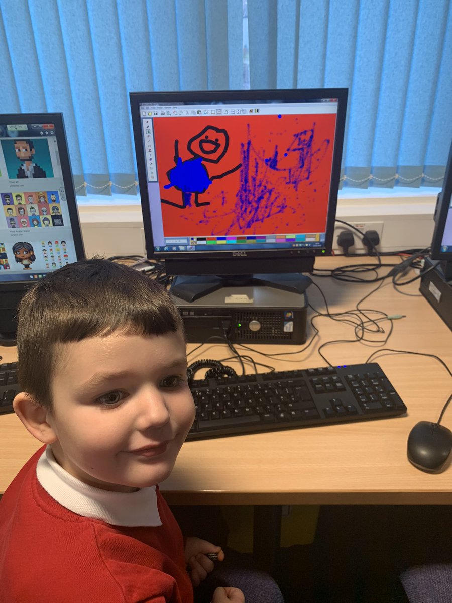 MrsWebster_Mus's tweet photo. We were learning about Internet Safety today in P1 @BankierPrimary We used #colourmagic to create Avatars to protect our identity #STEM @Schools_Digital @claganach @DennyHighSTEM 🌈🌟 https://t.co/jgOax58yMp
