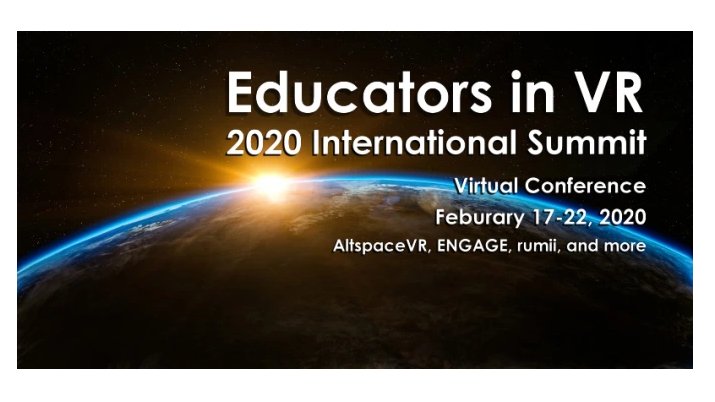 XRPeds's tweet photo. We are so happy to be part of the first international conference IN VR! Our own @khieftje will be presenting as part of the #EducatorsInVR 2020 Summit taking place February 17-22. We will have updates on when you can catch Kim presenting as we get closer! #VRtalk #XR https://t.co/culjElYGul