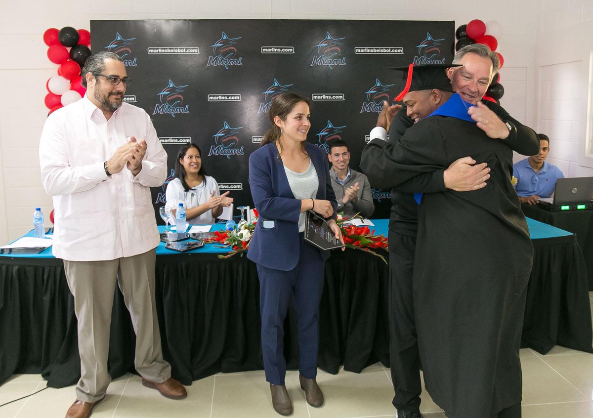 Marlins's tweet photo. This weekend players and staff in DR earned their high school diploma as part of the Marlins Education Program. 

🎓: Yeremin Lara
🎓: Josan Mendez
🎓: Luis Tejeda
🎓: Jeremias Vasquez
🎓: Luis Vizcaino
🎓: Diowill Burgos
🎓: Cesar Diaz

Congrats to our graduates. We’re so proud! https://t.co/07pdObm66Q