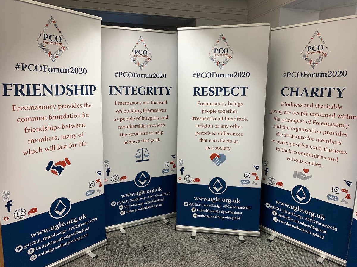 MasonsTaunton's tweet photo. Good luck to all attendees of the @UGLE_GrandLodge event #PCOForum2020 at @FreemasonsHall - look forward to the filter down to us here in @PGLSomerset @MasonsTaunton https://t.co/MTgrkJTlJc