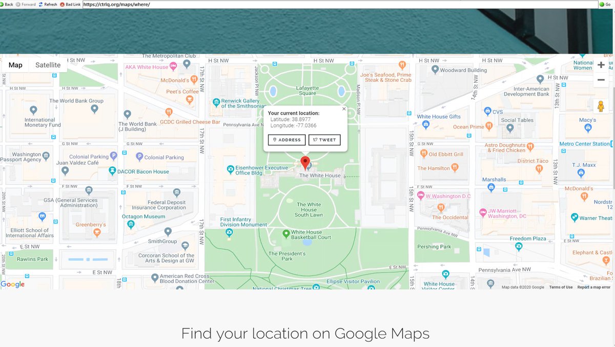 SurfTraceFree's tweet image. Browsing from the @whitehouse today, or at least that is wheer Google thinks we are. @SurfTraceFree solves the online privacy problem. @cnet @kimcomando @pcmag #virtualprivatebrowser #remotebrowser