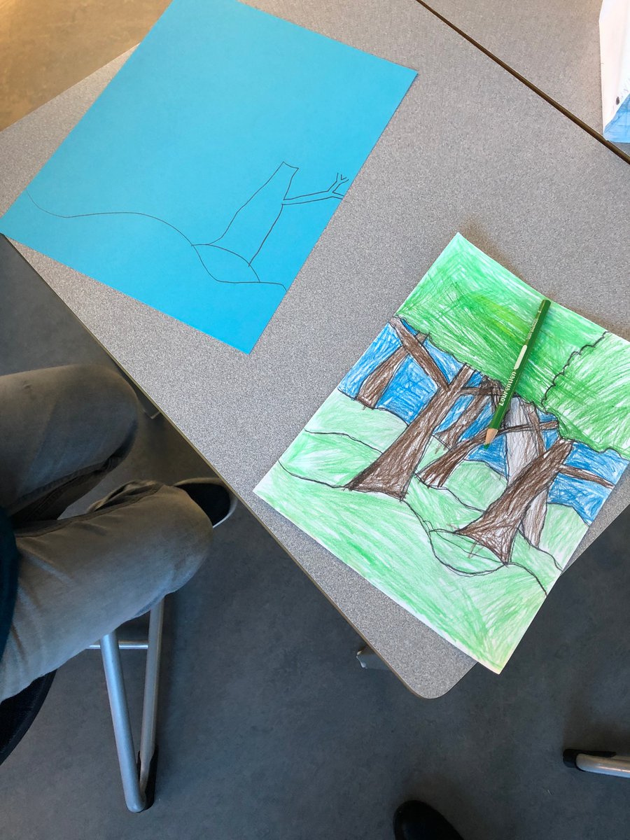 RonSouthernSch3's tweet photo. Good copies of our Emily Carr inspired paintings have begun! https://t.co/g3Z4XH8pjX