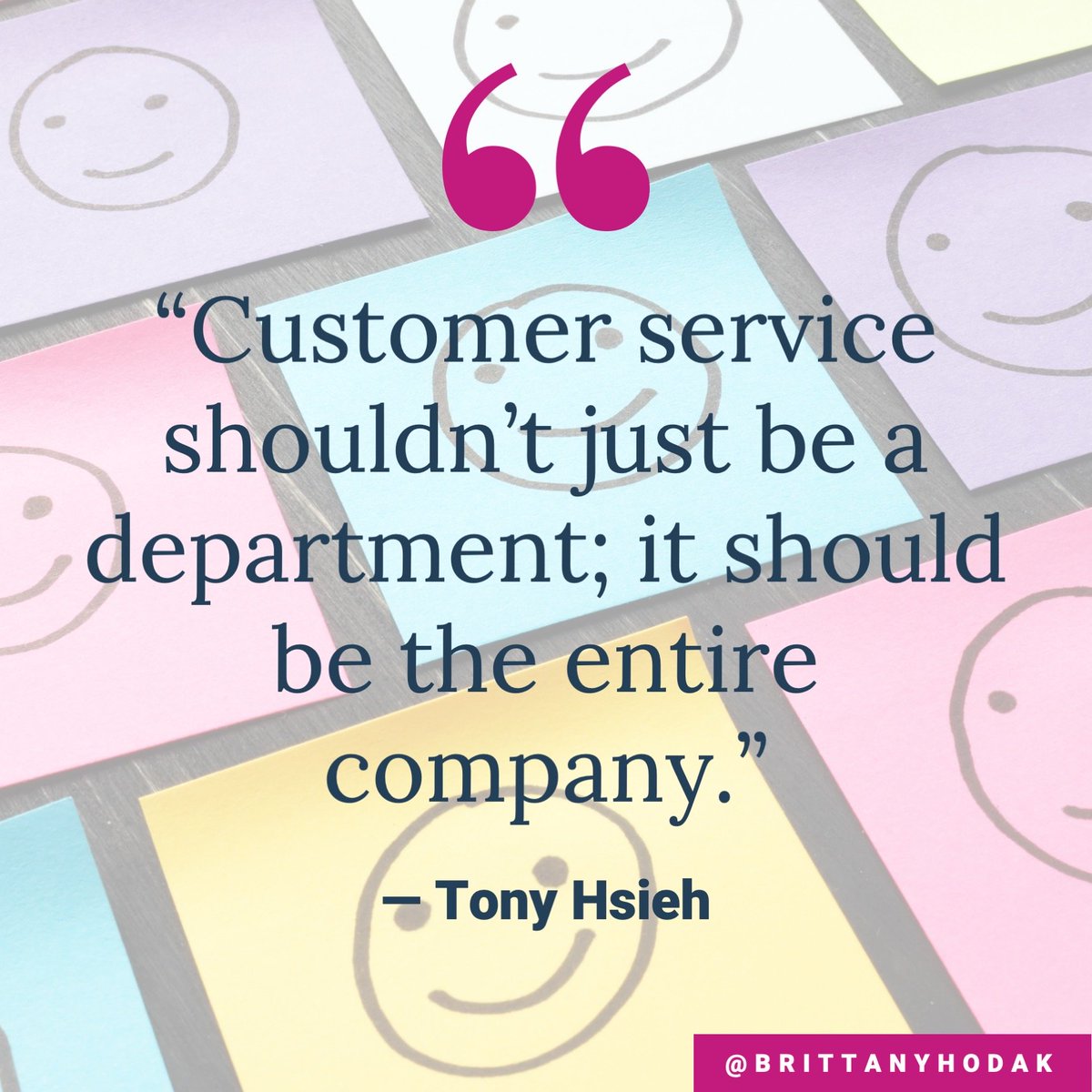 BrittanyHodak's tweet photo. The idea of a "customer service department" is SO last century. If you cross paths with a customer in any capacity, you're in customer service. Period!
#customerservice #creatingsuperfans https://t.co/YWANHD9Z93