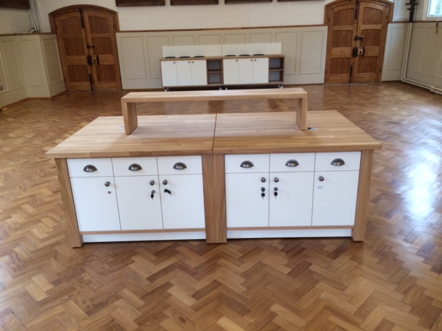 createthatedge's tweet photo. Our workshop manufactured a cool, bespoke clearing station, recycing unit and tray collection point for a school in Oxford 😀. The  beautiful floor was sanded and sealed. #Create #Shopfitters #Bespoke #Design #Counters #Catering #Commercial #Jonery #CabinetMaker #Furniture https://t.co/clk9aB4fOG