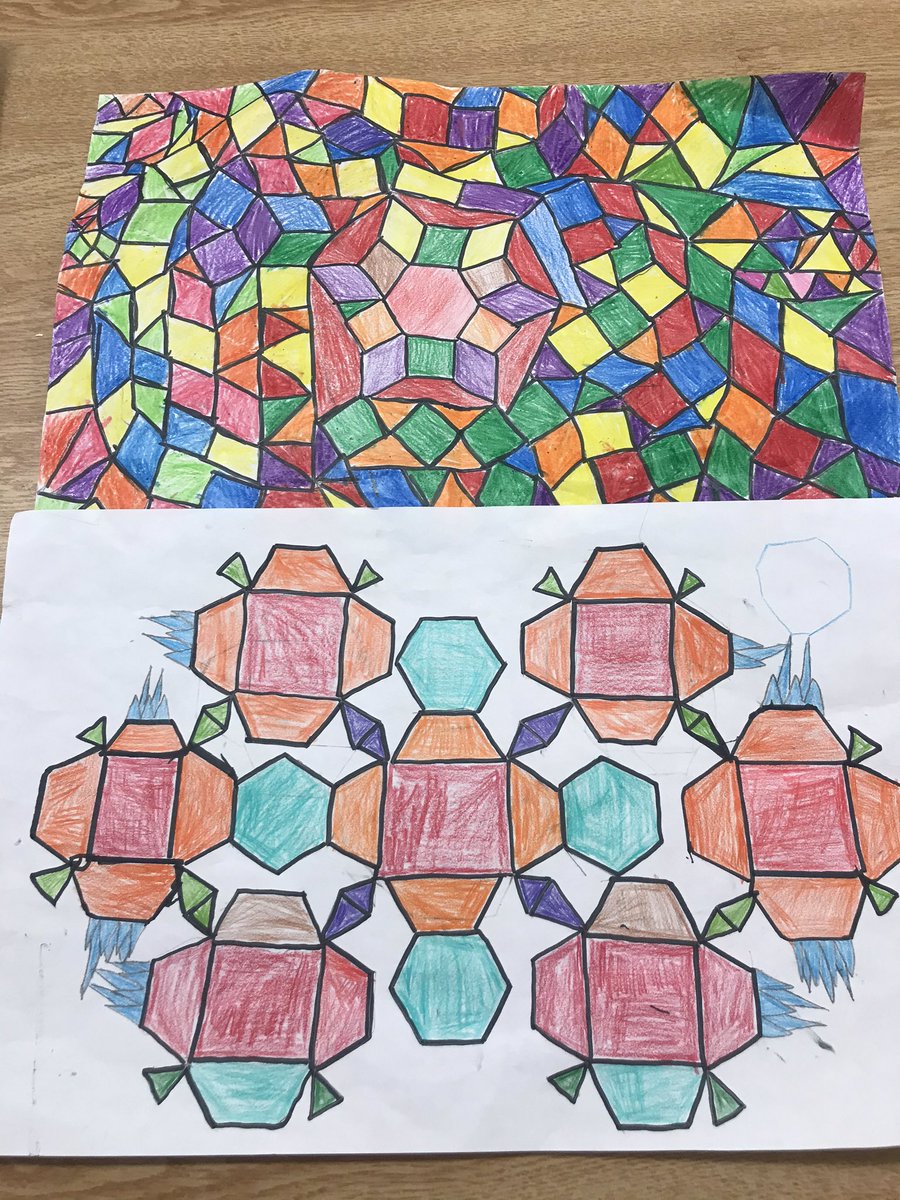MsRicciuti24's tweet photo. Teaching congruency, flips, slides and turns through tesselation art. Love the creativity! #2dgeometry @HuntingtonRidg1 https://t.co/ciXwVfT8tK