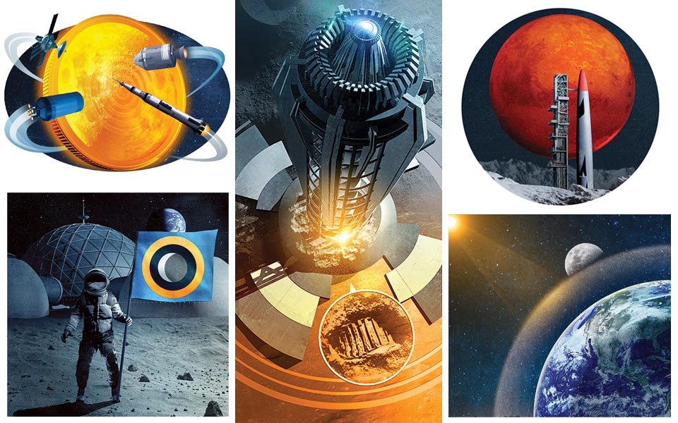 AndyPottsTweet's tweet photo. 'What If...We Mined the Moon' feature illustrations for the latest issue of @sciencefocus - Blogpost https://t.co/u1AZe43XQn @AnnaGoodsonMgmt #illustration #3dart #scifiart #moonmining #startdiggin https://t.co/4kUjFfi32M