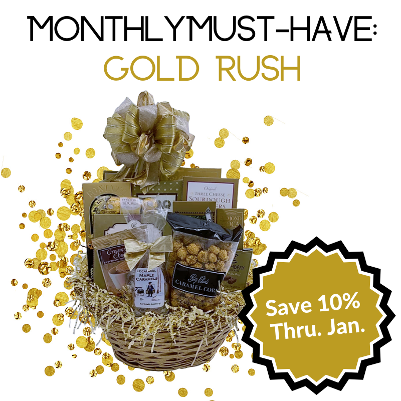 basket_corner's tweet photo. It’s brilliant! @basket_corner ‘Monthly Must-Have’ Gold Rush gift basket is now 10% off!*

*While supplies last. Discount available through January 31, 2020.

#thebasketcorner, #sandiego, #gifts, #shopsmallbusiness, #corporategifts, #giftbaskets, #giftideas, #lecaramel, #goldrush https://t.co/CSDkThRSSR
