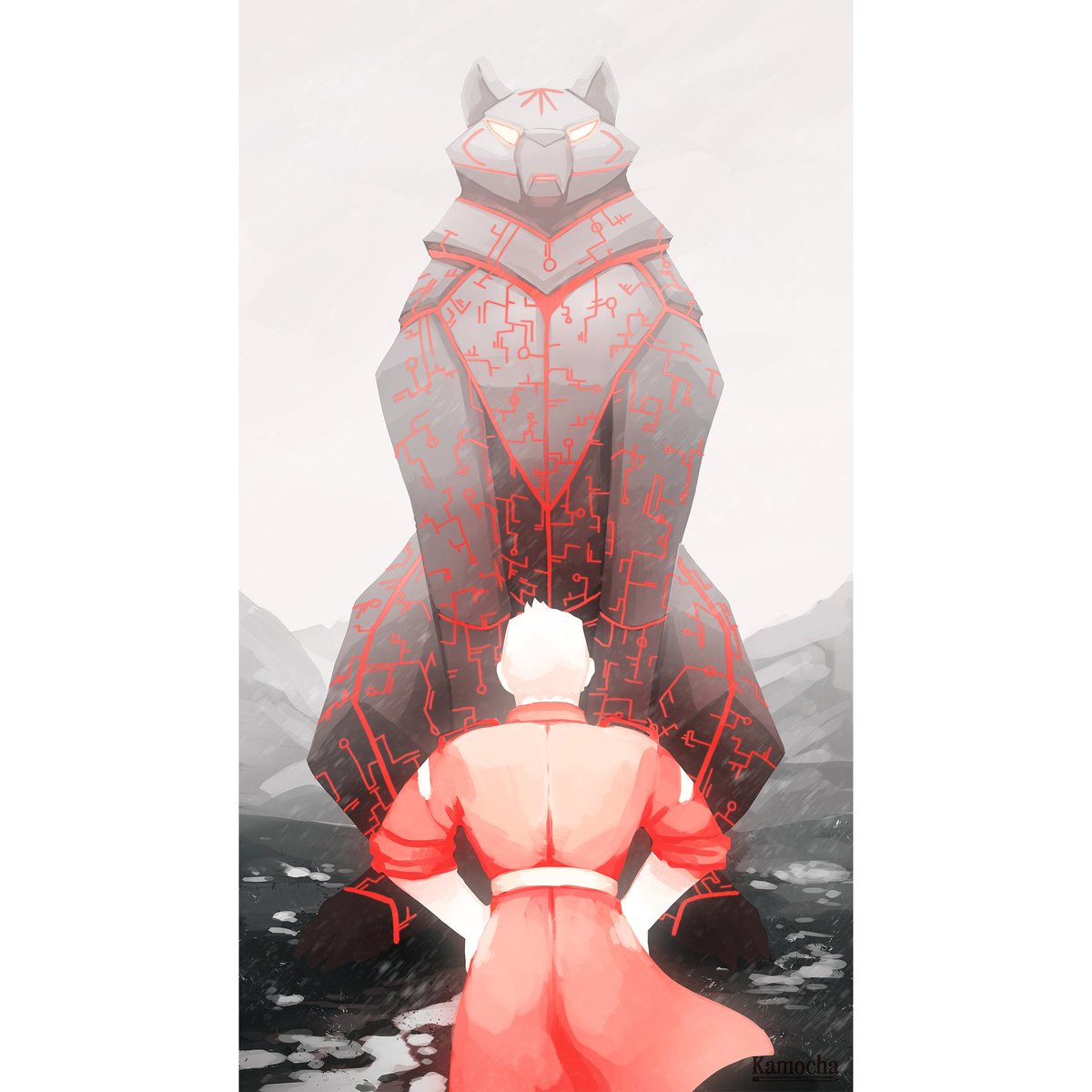 Kamocha_Art's tweet photo. Relnor meeting Gwenivere for the first time! @TheTitanPod #fanart of there amazing podcast #TitansofAllTerra!! 
#Relnor #Art #DnD #dungeonsanddragons #Wolf https://t.co/HPQaI7h75s