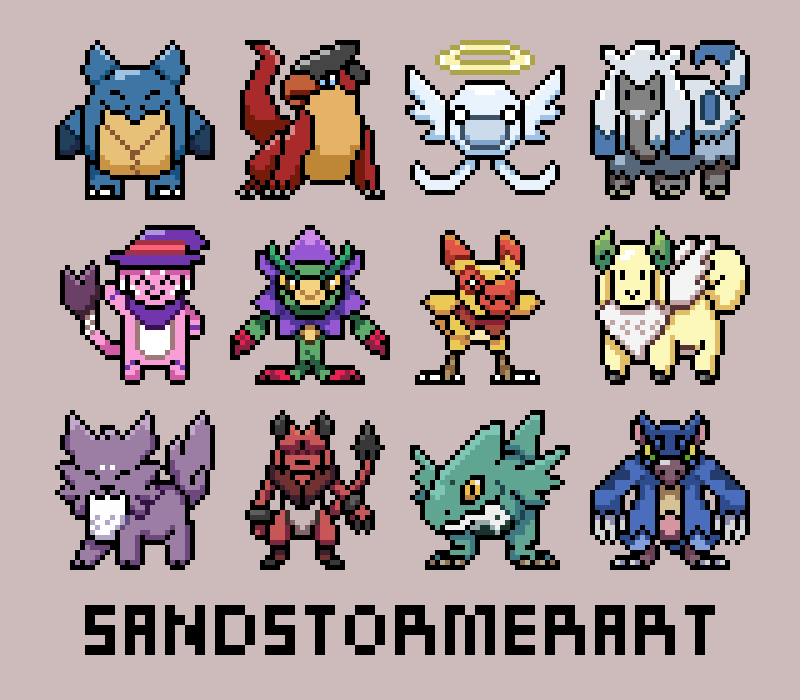 Sandstormerart Here Are The Monster Oc Sprites I Ve Done So Far They Re All As 32 X 32 Pixels This Has Been A Fun Project And I May Continue It Monsters