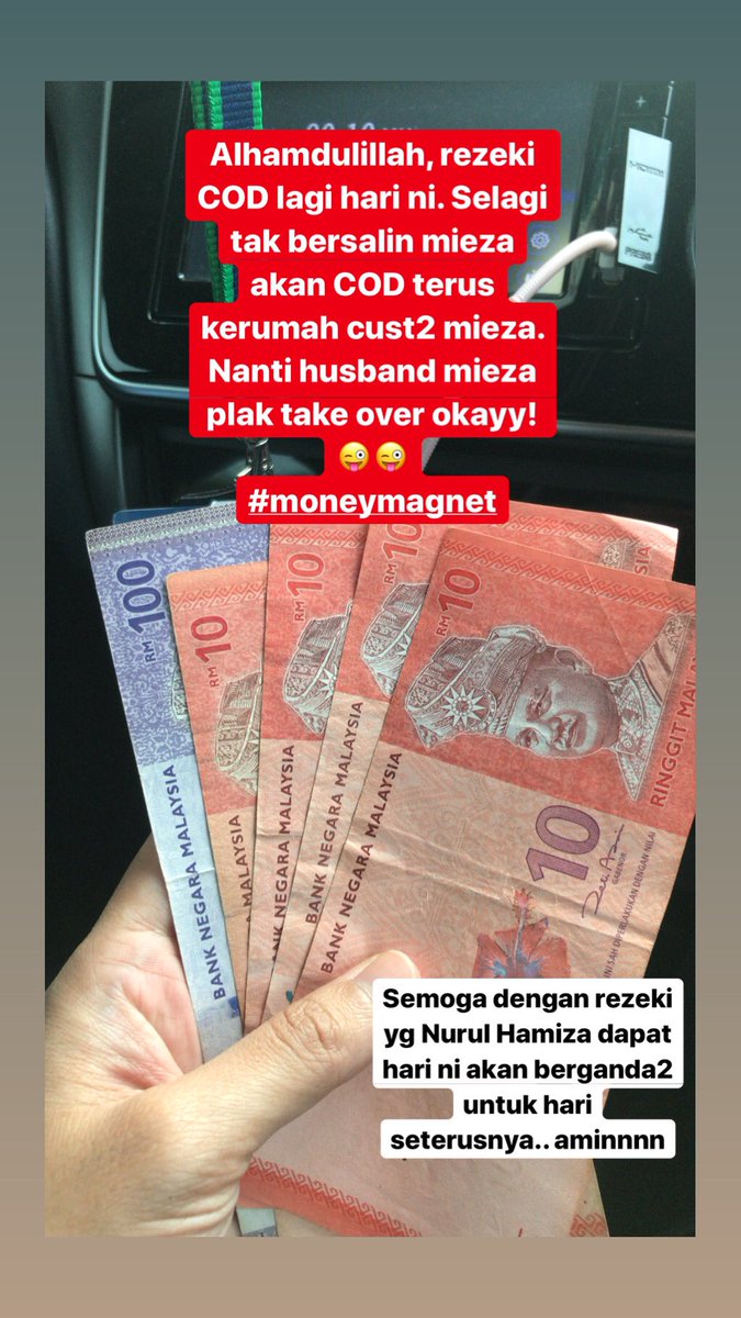 mieza_mis's tweet photo. Alhamdulillah, rezeki COD sahaja.. semoga akan berganda2 lagi rezeki Nurul Hamiza setiap hari. Aminn.. https://t.co/wtXn5dHAWu