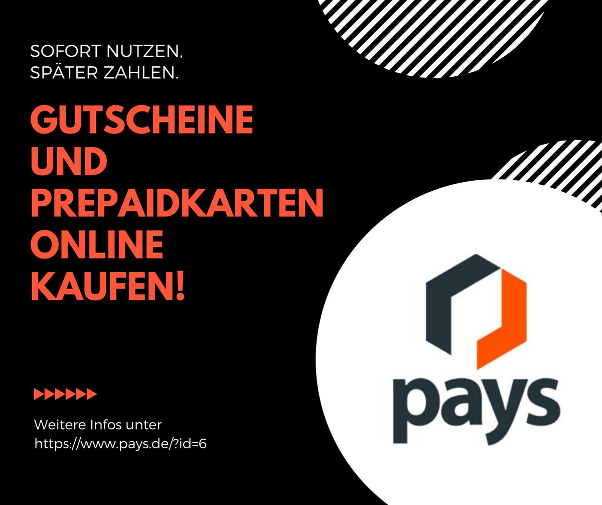 kredu_de's tweet photo. Neu bei uns: PAYS
Mit PAYS hast Du die Möglichkeit ohne Vorkasse sofort digitale Gutscheine zu erhalten und damit in den jeweiligen Online-Shops einzukaufen. Du bestimmst wann Du die Gutscheine bezahlst. Bequeme Ratenzahlung bis zu 90 Tage ist möglich.

#kredit #online #geld https://t.co/eXKRXmnj2K