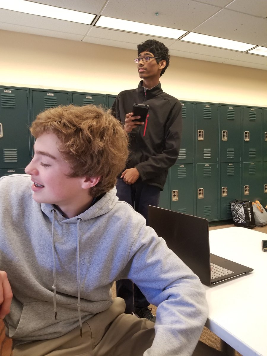 CoachCain51's tweet photo. Couple of @TVS_Trojans Upper Schoolers working on Spanish Project on Healthy Lifestyle. 
Mike Gallagher 
Devan Dave' 
Bart Nickels
Tamam Haque https://t.co/Xmnt5HZ0zo