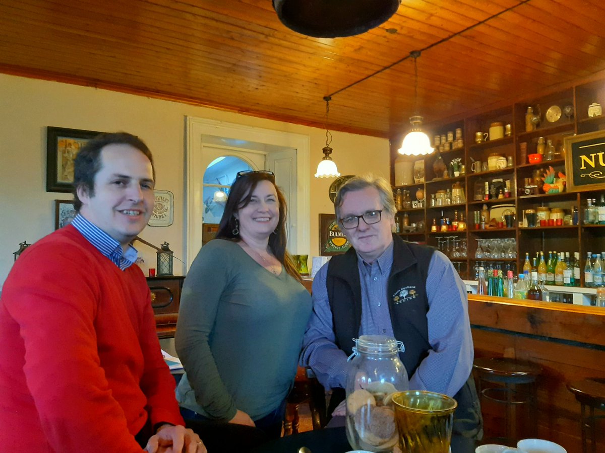Ballyhoura's tweet photo. Really enjoyable podcast recording with Jody @IrelandFamTrvl and two John's 😀 talking about amazing stories and all lovely places to visit in #Ballyhoura... and what a venue!!  Irelands first #nonalcoholicpub The Nuns Room @KennedyRooms #travelpodcast https://t.co/PMOq2ye79I