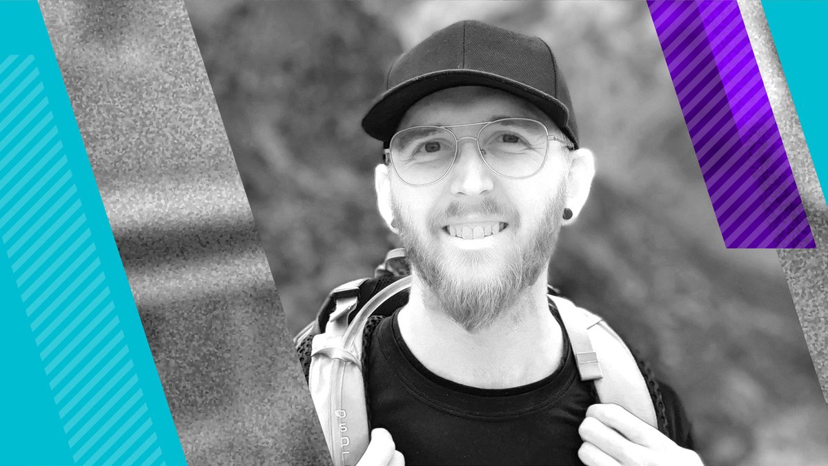 Design Systems Community cover image for the 5th meetup with a photo of one of the speakers, Jake Janosik of Snaptravel