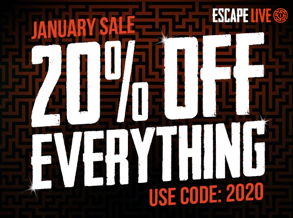 EscapeLiveUK's tweet photo. LAST CHANCE
#January is nearly over and with it goes our #JanuaryDeal!
All #games bought and played in January are 20% off with #discount code '2020' ๐ฅ
Click the link below and use code '2020' before it's too late
โก https://t.co/KX91wTc8pL https://t.co/p3n8erEejv