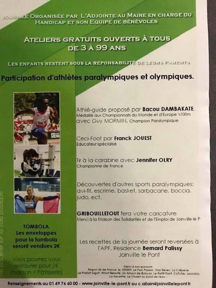 LPhotoreporter's tweet photo. Venez participer à la journée #handivalide à #Joinvillelepont ce samedi 8 février février 2020 en présence de #GilAlma et de nombreux #sportifs #handicap #sport #solidarité https://t.co/CMJcJPxAOM