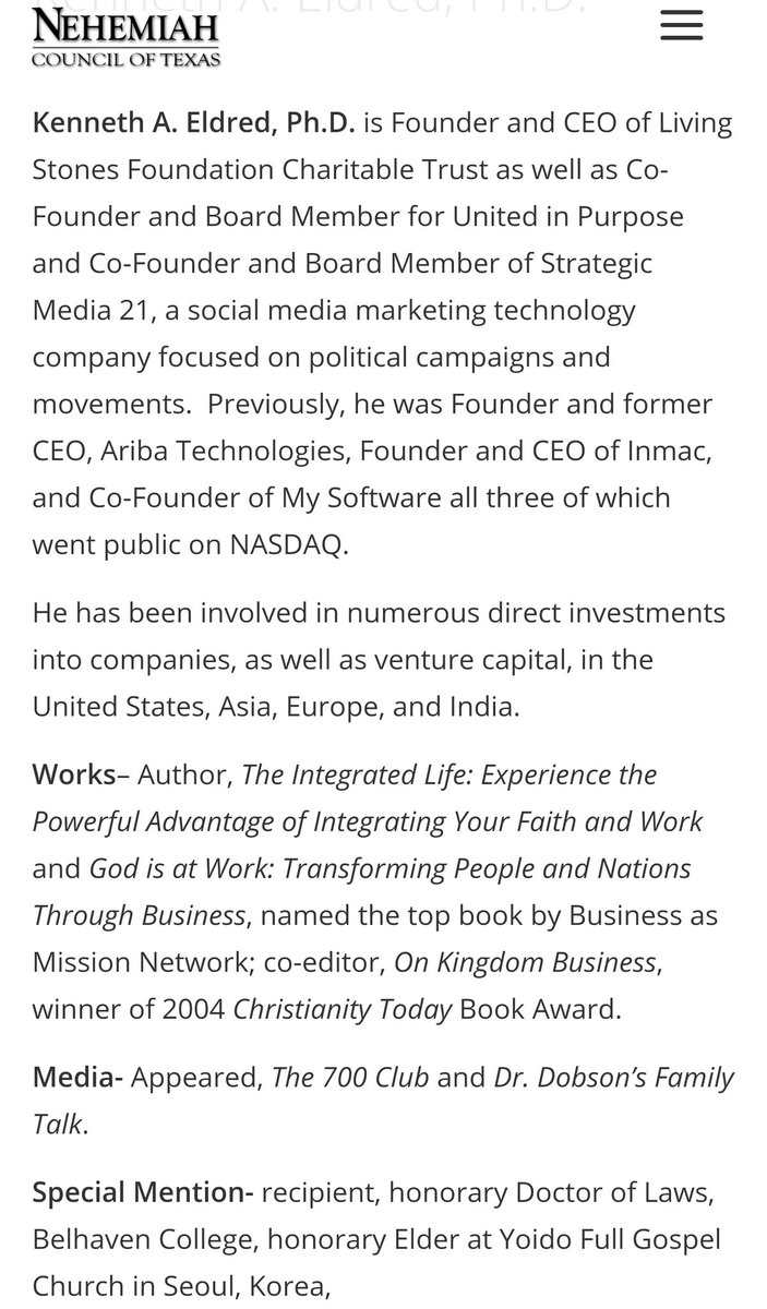 Part of what has made Eldred a "secret weapon" was his ability to maintain a low profile for so many years.On top of this, Eldred has gone extra lengths to conceal his millions in contributions to UiPE, which I will *exclusively* detail next... /7