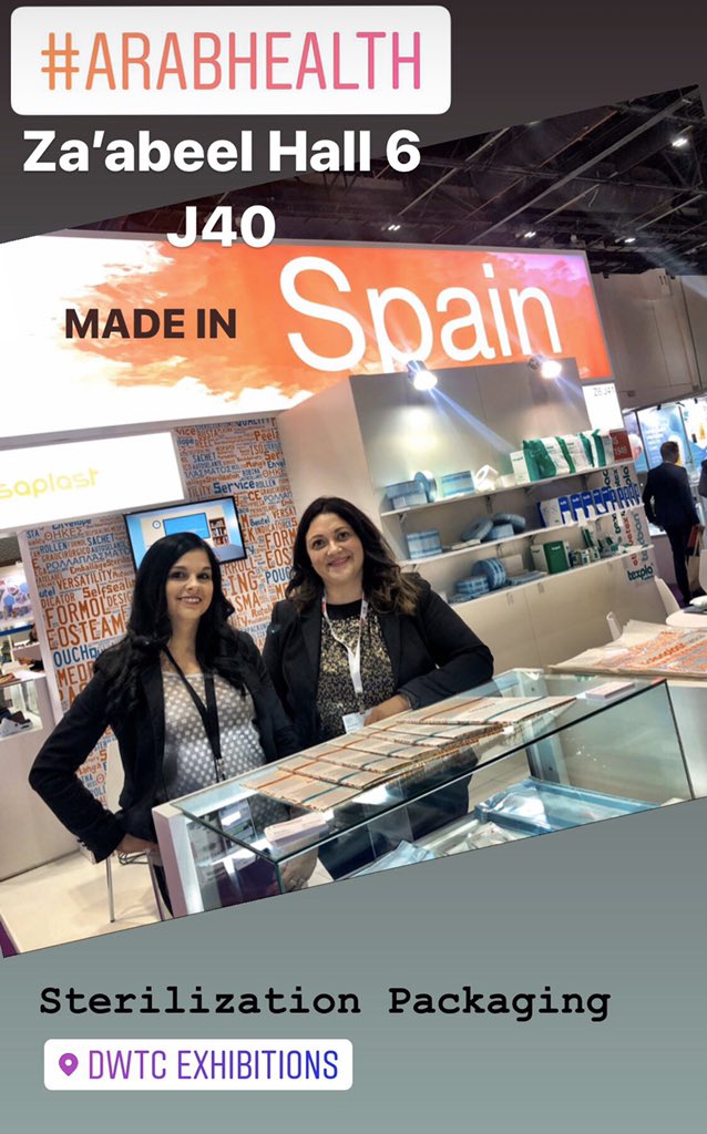 Yoaquiahora's tweet photo. Tomorrow more in @Arab_Health 
First day is ended. Tomorrow more #theimportanceofbeingbolsaplast #sterilizationpackaging #packagingismorethanacomodity https://t.co/KrHxwOUOUk