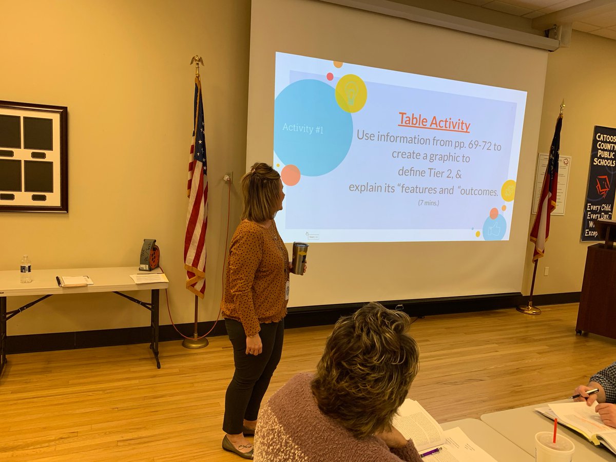 Ringgold Elementary School’s Erica Fayata shares PBIS Tier 2 Technique with other PBIS coaches from Catoosa County. #PBIS