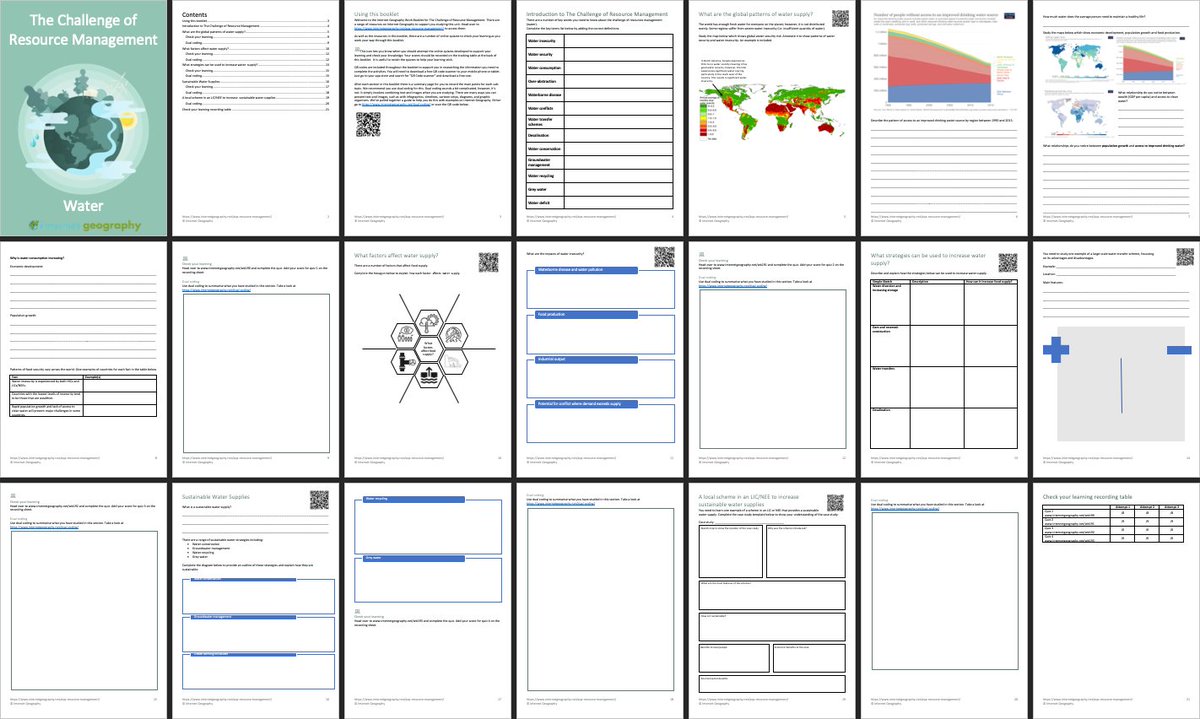 InternetGeog's tweet photo. **New Resource** The Challenge of Resource Management work booklet for the optional WATER unit for AQA GCSE Geography is now available to Internet Geography Plus subscribers. Sign up here: https://t.co/mrcaUsNi4v #geographyteacher https://t.co/uuyUD4mjyO