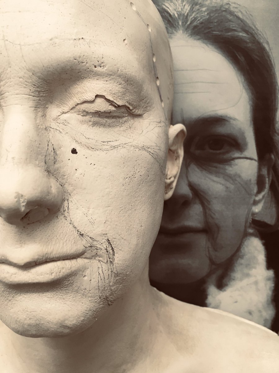 eyeslikepandas's tweet image. Marking up #lifecast for #sculpt 

#ageing #prosthetics