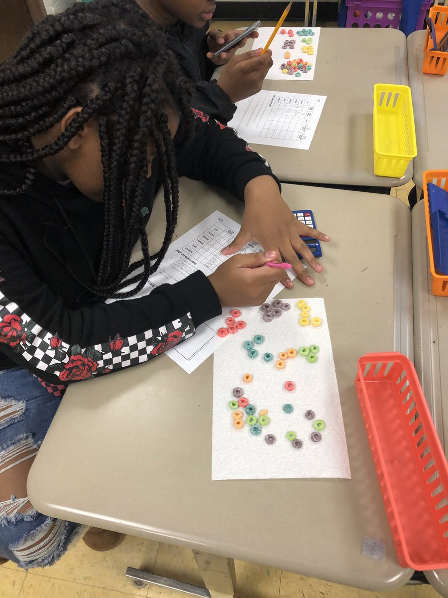 Mocfray's tweet photo. Intro to ratios and equivalent ratios with Froot Loops ❤️🧡💛💚💙💜 @JEFCOED @pleasantgrovees https://t.co/lu4Q624Ni3