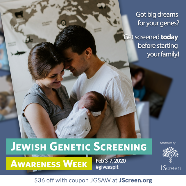 israeldayon5th's tweet photo. Itβs about more than just Tay-Sachs! Today, there are 200+ genetic diseases that can be tested for, and 75% of @MyJScreen participants are carriers of at least one.
* Get $36 off with code JGSAW at https://t.co/VHibjrumOC *
#getJScreened #giveaspit #jgsaw #IsraelParadeFam https://t.co/zx8WGB0d90