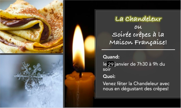 SewaneeResLife's tweet photo. THIS WEDNESDAY come hang out with members of the French House and the Department of French &amp; French Studies as they prepare tasty crêpes and serve them with some of your favorite toppings! https://t.co/VNfs4kk1Jb