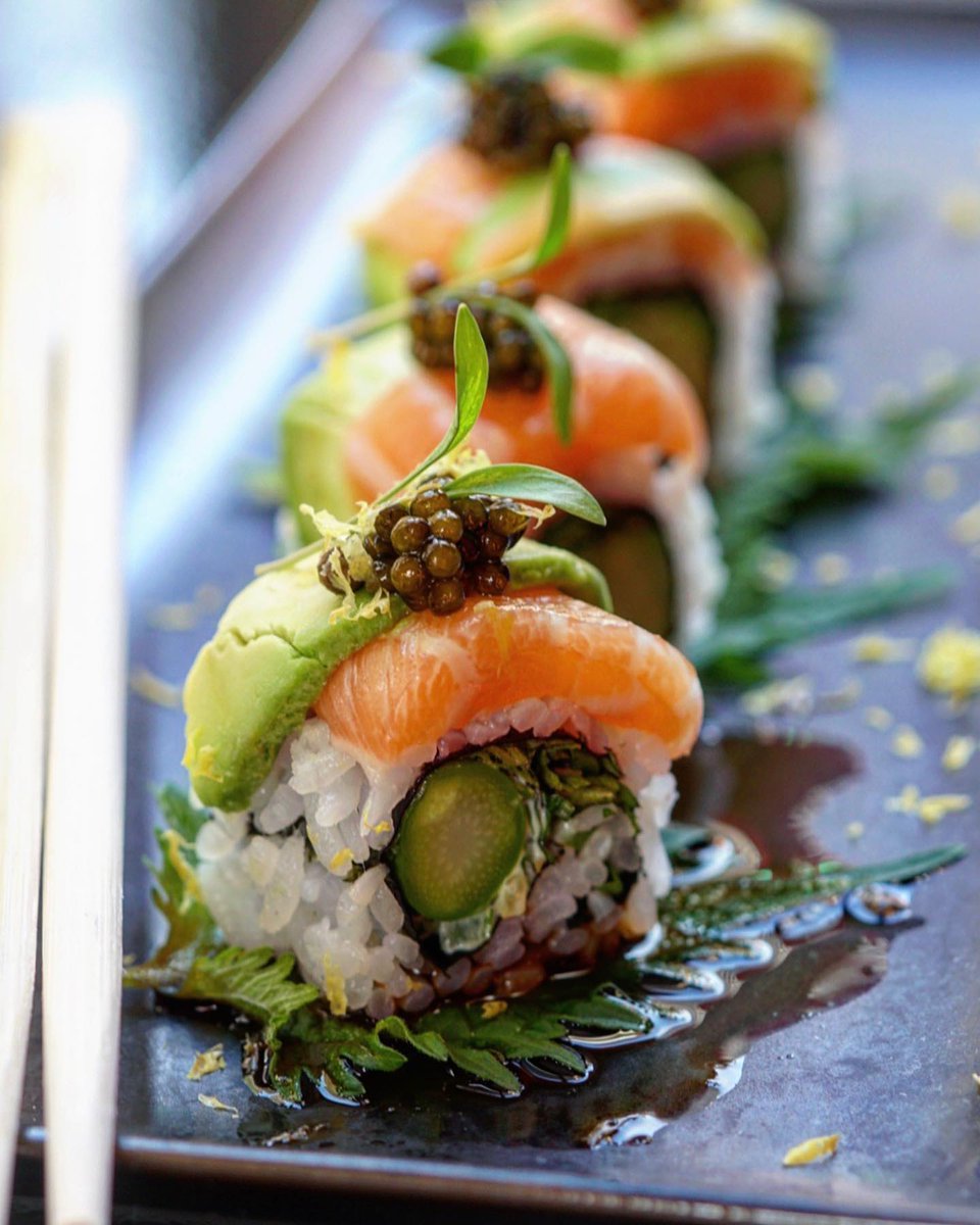 An absolutely gorgeous photo of the Alaskan King Salmon Roll. #FanPhoto #Instagram #Sushi #BrasserieRuhlmann #French #Brasserie #RockefellerPlaza #RockCenter #Midtown #NewYorkCity #NYC #NYCeats