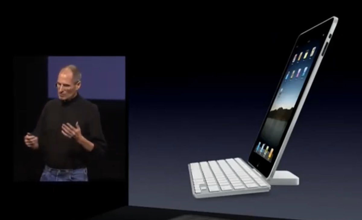 21/The kicker for me, though, was that keyboard stand for the iPad. It was such a hack. Such an obvious "objection handler." But it was critically important because it was a clear reminder that the underlying operating system was "real"…it was not a "phone OS".