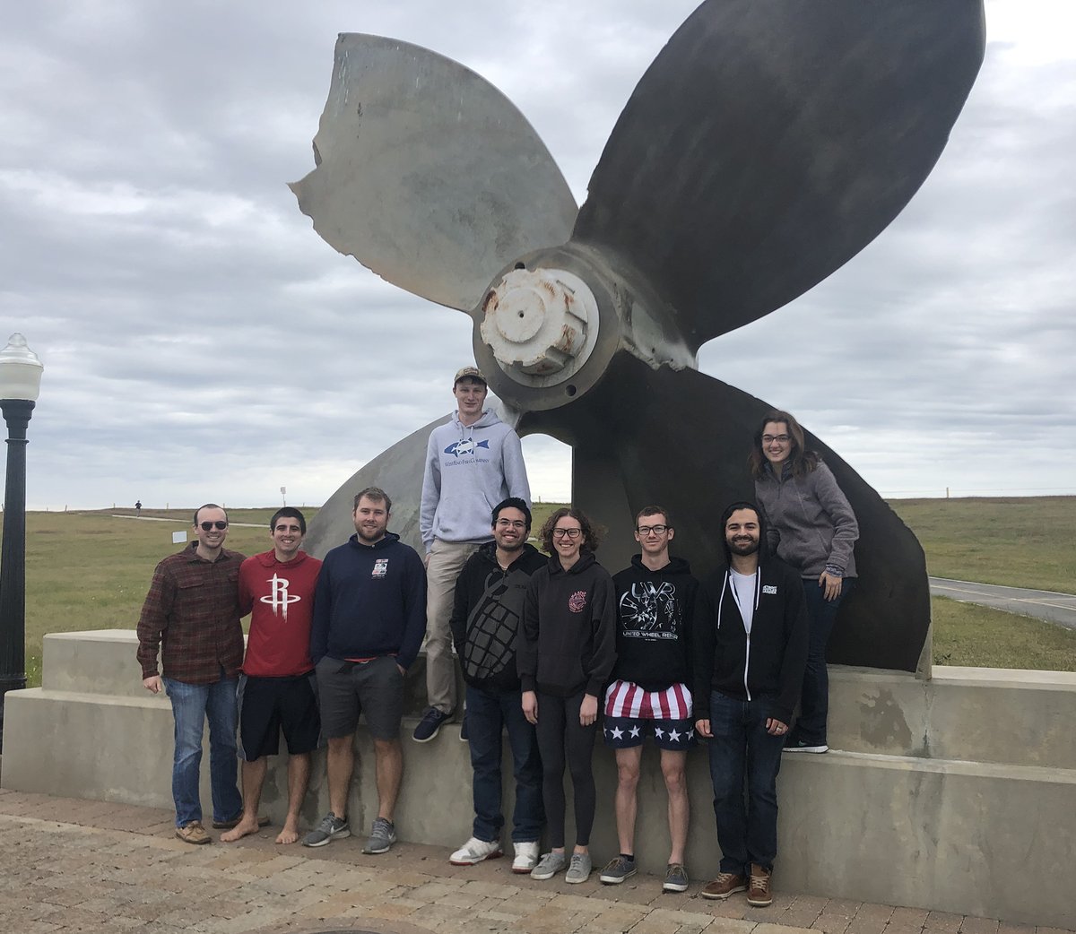 WebbInstitute's tweet photo. Our students who are interning in Houston during Winter Work term visited the propeller of the SS High Flyer with a few local alumni in Texas City. #WebbWinterWork #SSHighFlyer #TexasCity https://t.co/AKLkk1OqFa