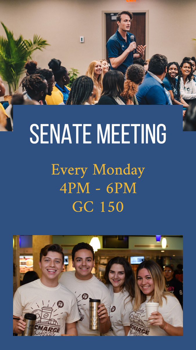 Join us every Monday! Learn more about what your SGA officials are doing and voice your opinions 🐾