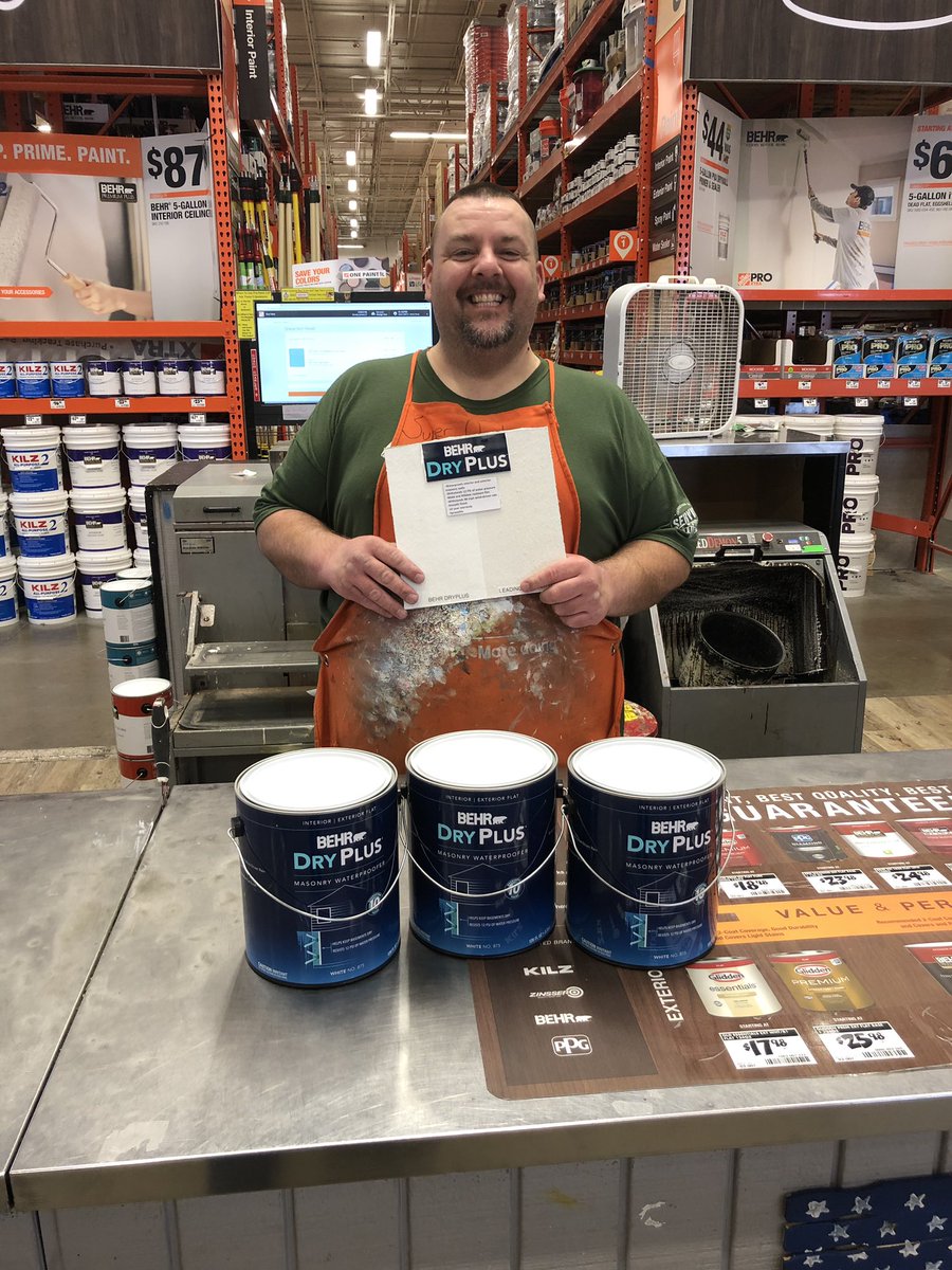 Super Chuck executing perfectly with the #BEHR Dry Plus prop! Showed the customer the benefits and BOOM! 3 gallons sold! Great job!