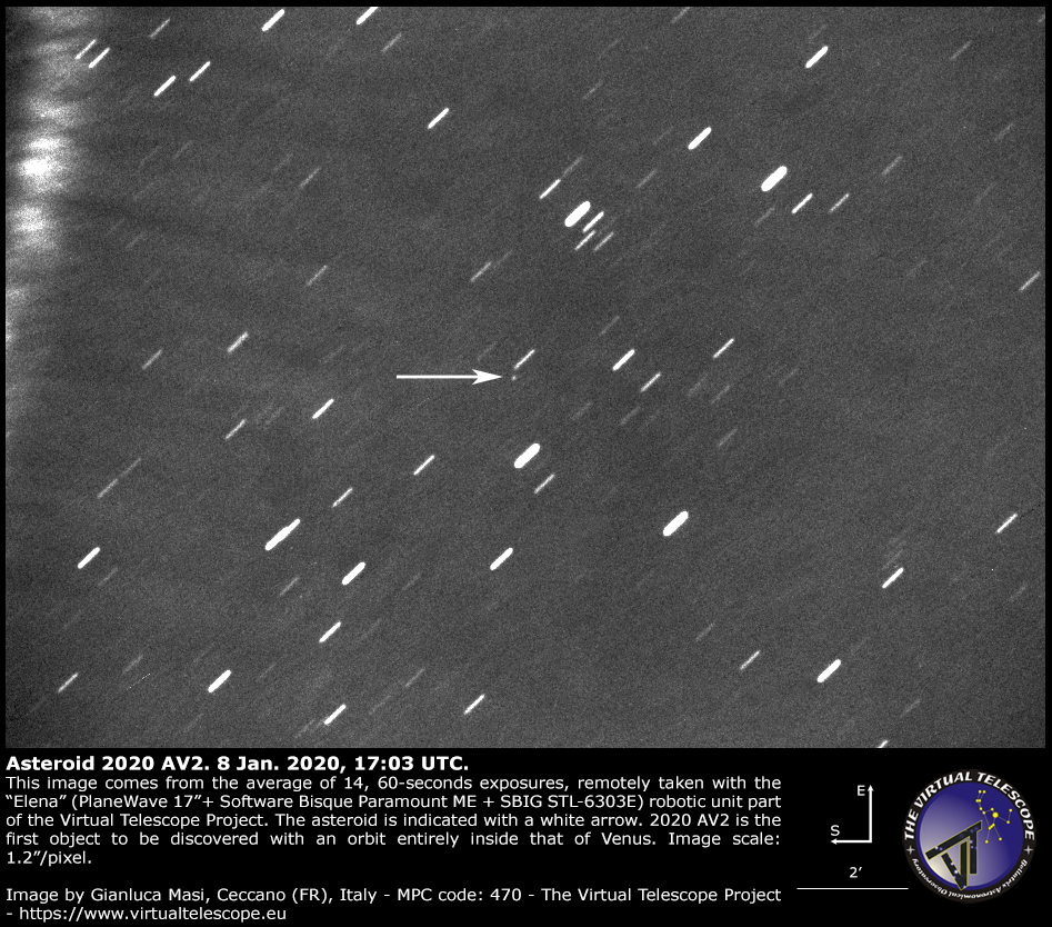 PerteOnline's tweet photo. Ceccano – Scoperto dall’astrofisico Gianluca Masi il primo asteroide con orbita completamente interna a quella di Venere https://t.co/CxVmJrqJlS https://t.co/hueH3GiapM