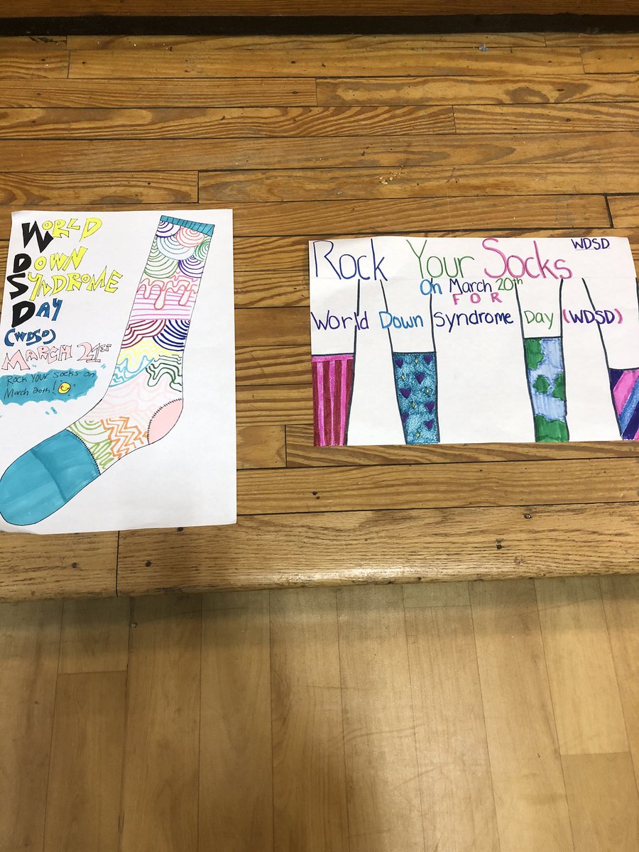 Bell oaks students making posters for World Down Syndrome Day!  Thank you special area staff for spearheading!!