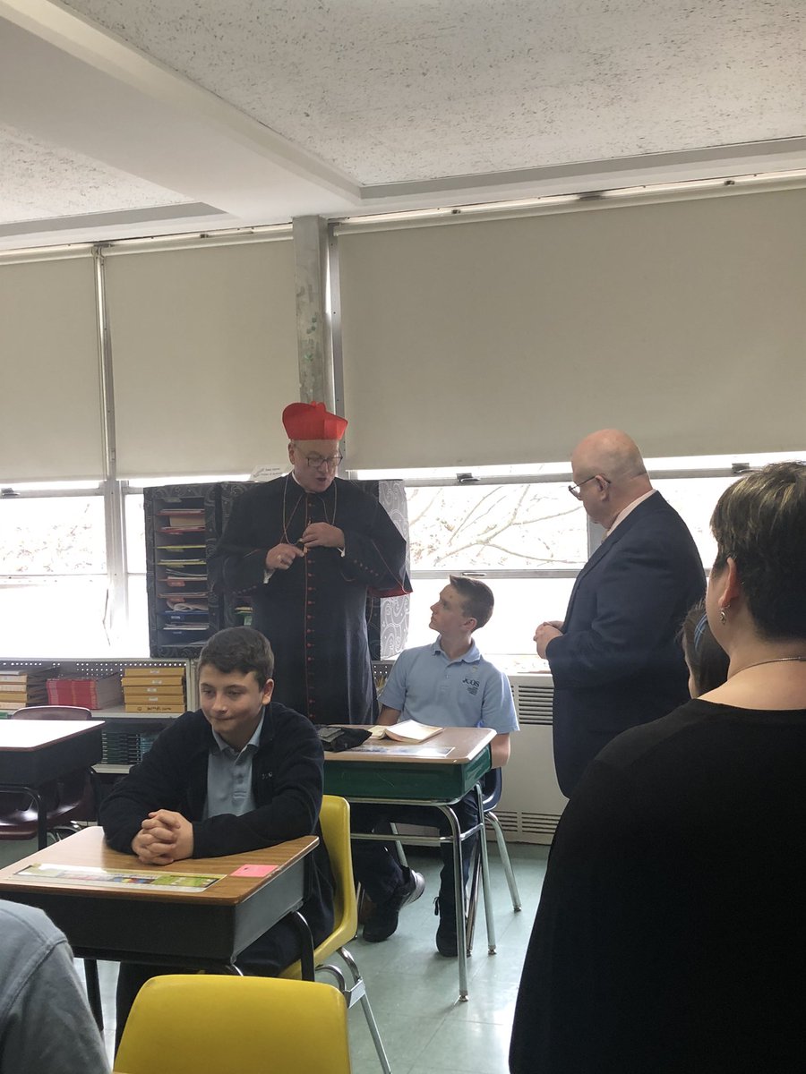 ArchNY_Supt's tweet photo. Thank you for the warm welcome today @JCOSchool! I can’t think of a better way to start of #CSW20 than celebrating Mass and touring one of our great #CatholicSchools with @CardinalDolan! https://t.co/8ISztO3SSI