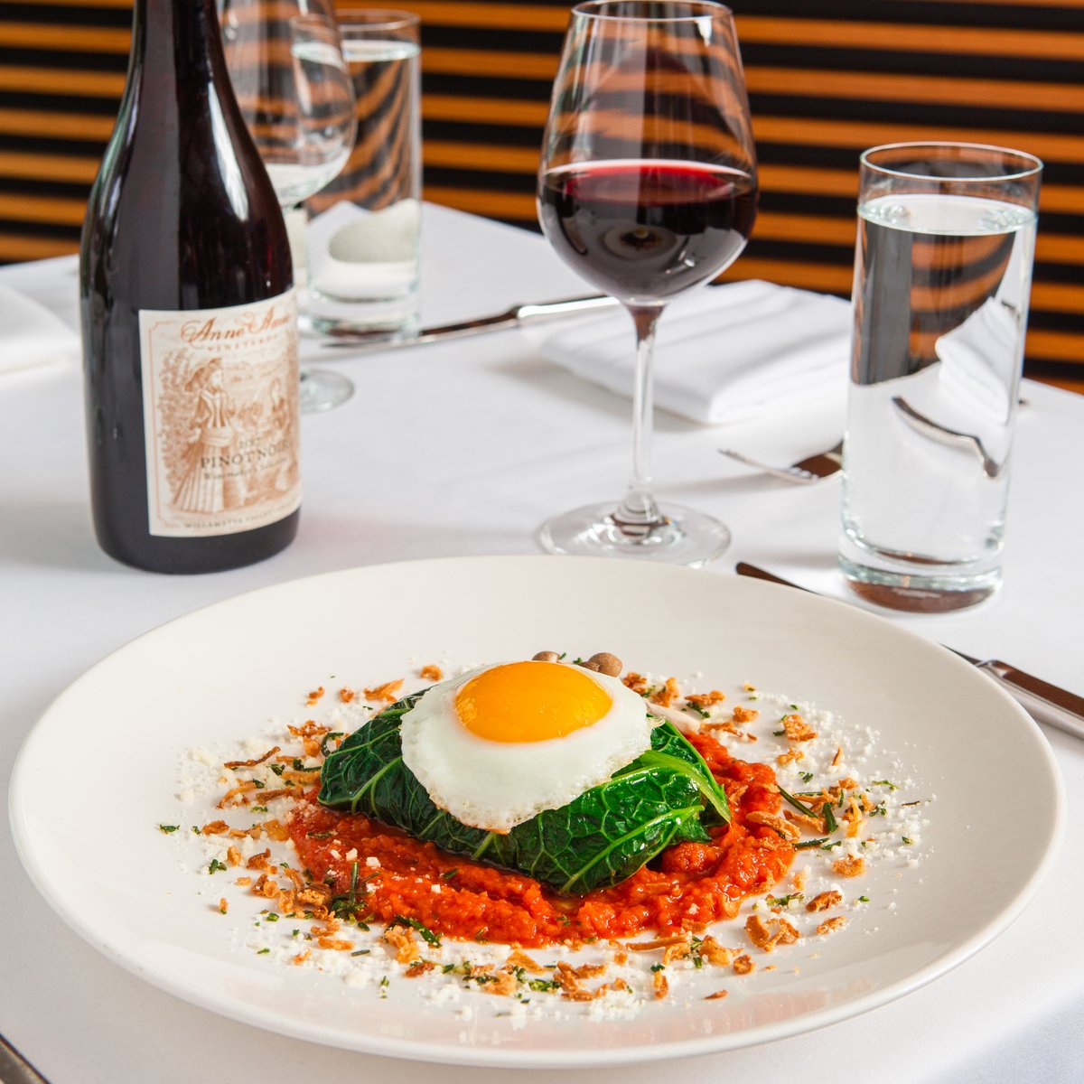 ProvenanceatCMA's tweet photo. Excite your palate with a flavorful dish perfect for a winter night featuring stuffed cabbage, spicy tomato sauce, fried egg, crispy onions, thyme, and parmesan. To add to the delight, pair it with a glass of our Avignonesi Brunello di Montalcino and warm up from the inside out. https://t.co/8xDtxOJaCb