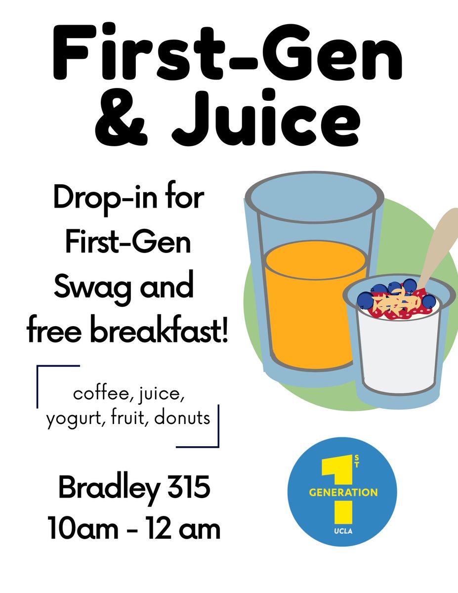 UCLA's tweet image. UCLA First-Generation Awareness Week begins now!

#FirstGenUCLA Bruins represent over 30% of our undergraduate population. 
If you are the first in your family to go to college, you are not alone, and UCLA is committed to your success.

firsttogo.ucla.edu
