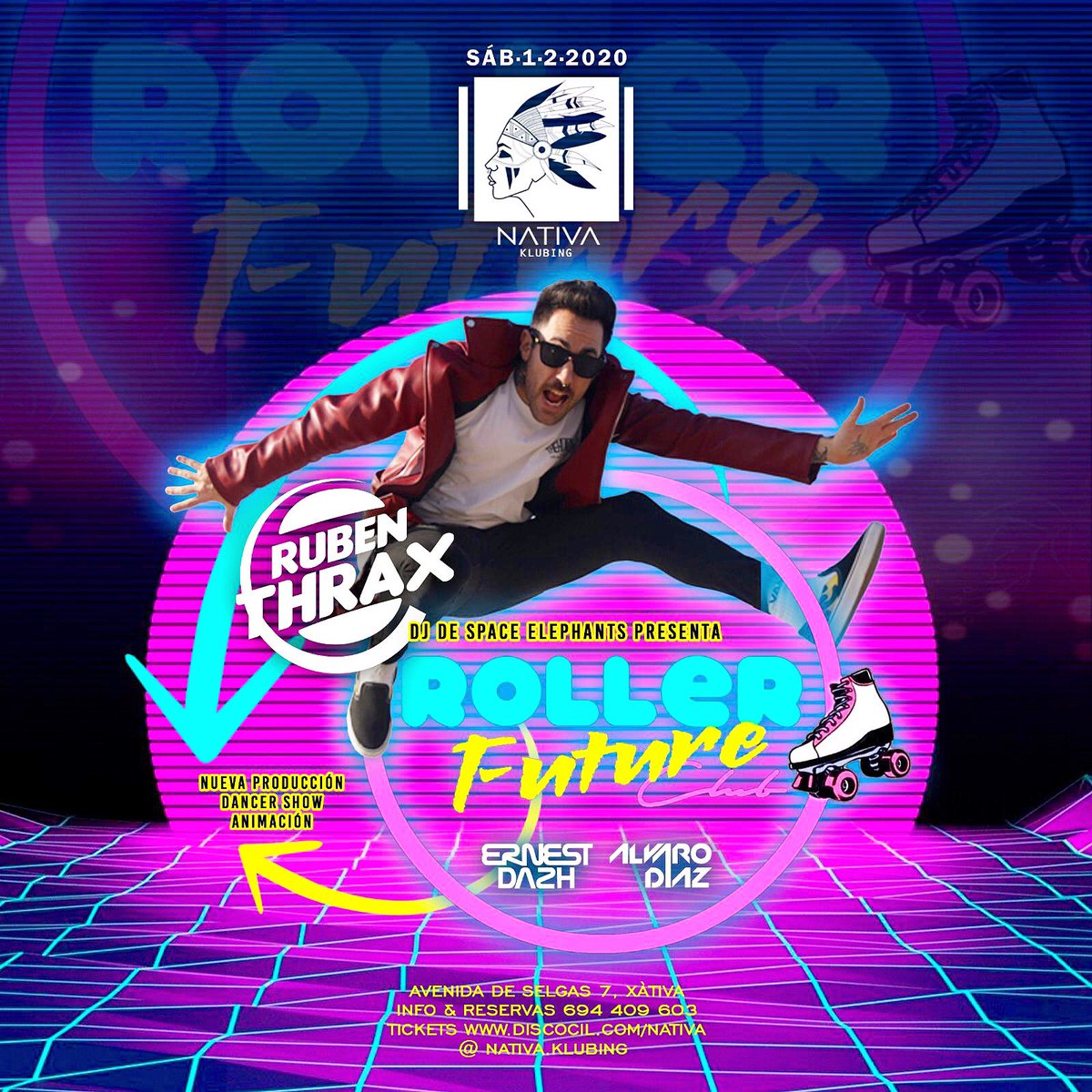 FUTURE IS BACK 🛸✨
Este sábado presentaré por todo lo alto mi proyecto <a href="/RollerFuture/">ROLLER FUTURE CLUB</a> en Nativa Klubing Xátiva (Valencia).
Ven a pasarlo en grande a base de temazos y muuucho gamberreo.
DALEEE!
