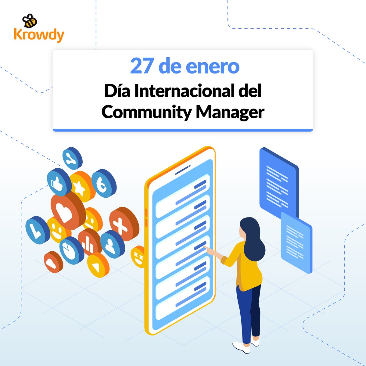 krowdyperu's tweet photo. ¡Feliz día a todas y todos los Community Manager! Aprovechemos el día para apreciar una labor indispensable en tiempos de Transformación Digital. 

#Krowdy #transformaciondigital #communitymanager 
#CMAD #recursoshumanos https://t.co/Enva0biaoi