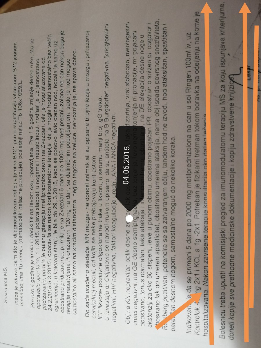 MSprepelicak's tweet photo. Dijagnoza MS od februara 2015,bolesnicu treba uputiti na komisijski pregled za imunomodulatornu terapiju i tako pri svakoj hospitalizaciji kojih je bilo mnogo,samo sto nije docekala taj komisijski pregled i dobila terapiju.
Umrla je u oktobru 2017.
#lekzasve
#msplatforma https://t.co/0xTaGof1Rx