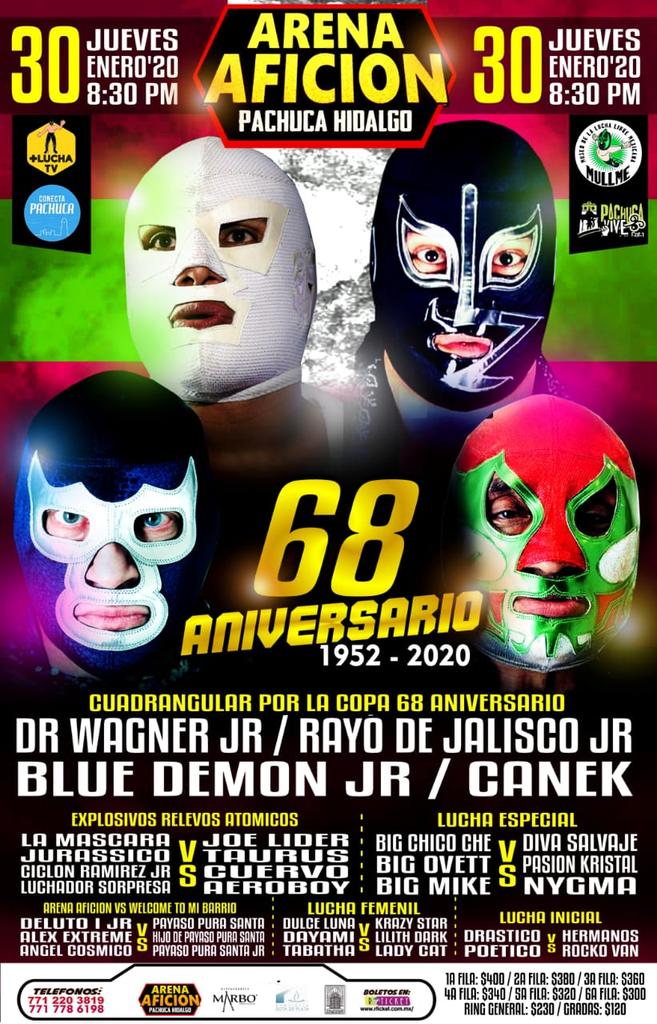 LEGENDLUCHA's tweet photo. Esta semana grandes funciones en dos arenas de tradición @ArenaAficion y #ArenaLopezMateos. Con leyendas y estrellas. 

Venta de boletos en taquillas de la Arenas y en @Rticket0 

@WagnerJrOficial @BlueDemonjr @PerrosdelMalMx @mas_lucha @iluchalibre @apolovaldes @LacopaCriterio https://t.co/FWfzkjuhZx