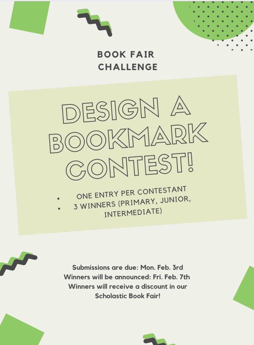 FilomenaGrossi's tweet photo. .@TDSB_Islington get excited for the Book Mark Contest! Winners will win a discount off of the Scholastic Book Fair (only 14 days away!) Looking forward to seeing all of the book marks #wildforreading #fortheloveofreading https://t.co/bQFvmy548a