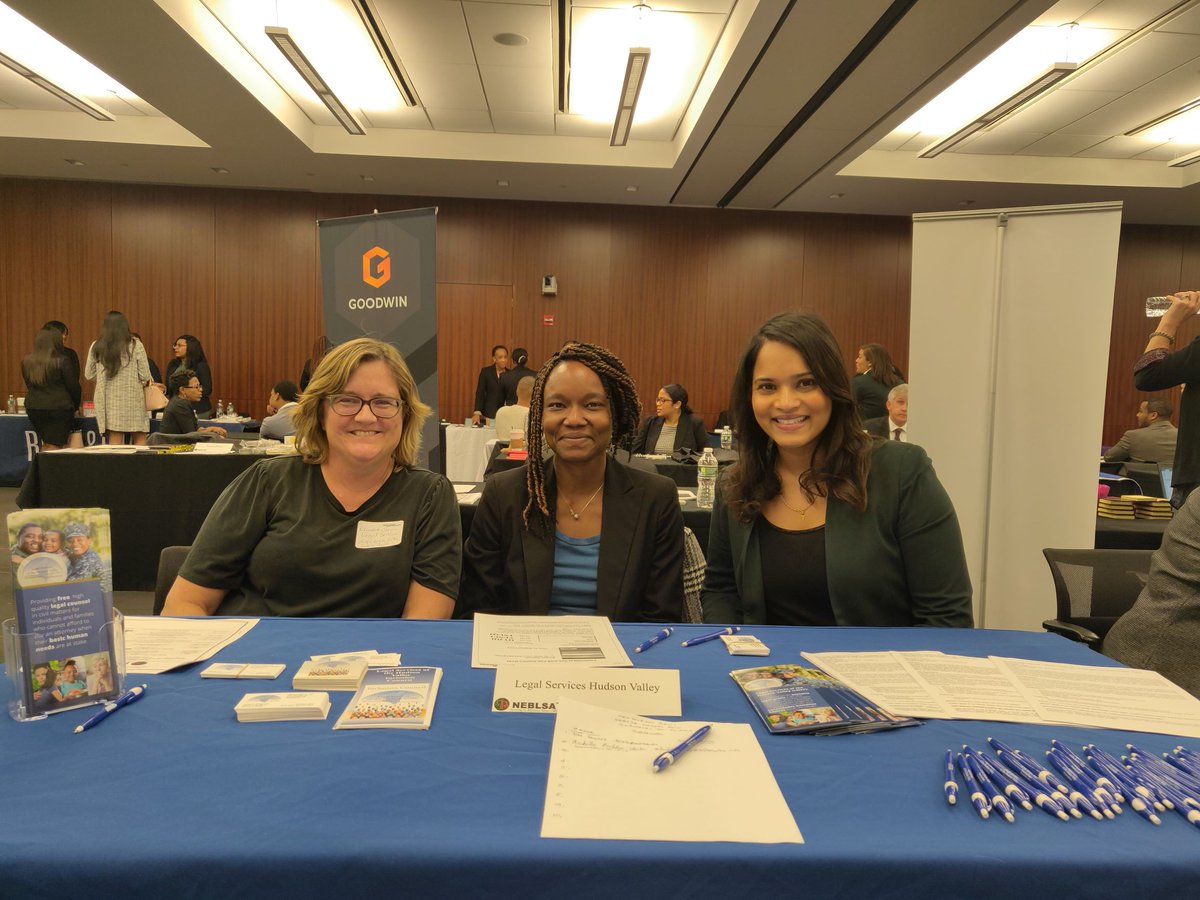 LegalServicesHV's tweet photo. LSHV staff tabled at the Northeast Region of the National Black Law Students Association (NEBLSA) Career Fair at New York Law School this weekend, engaging the next generation of legal professionals #legalservices #HudsonValley #attorney #lawyer #NEBLSA https://t.co/eCN0TqvS0G