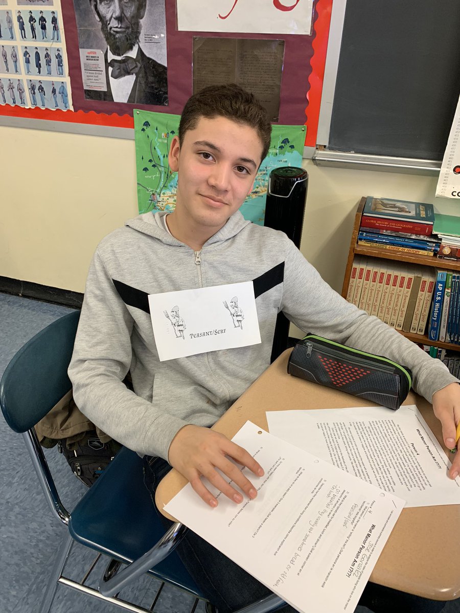 ENL Gloabl 9 students participating in a medieval “who am I?” simulation activity #DreamLeadAchieve