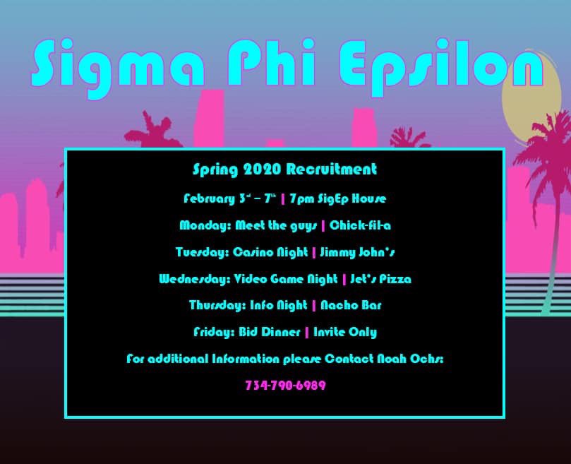 sigeptoledo's tweet photo. ONE WEEK!! Come out next week for Spring Recruitment! All events will be held at the village house on campus. 7-9 PM all week. Contact @Ochs_28 for any additional information. See you Monday! #VDBL https://t.co/QHFWjecah3