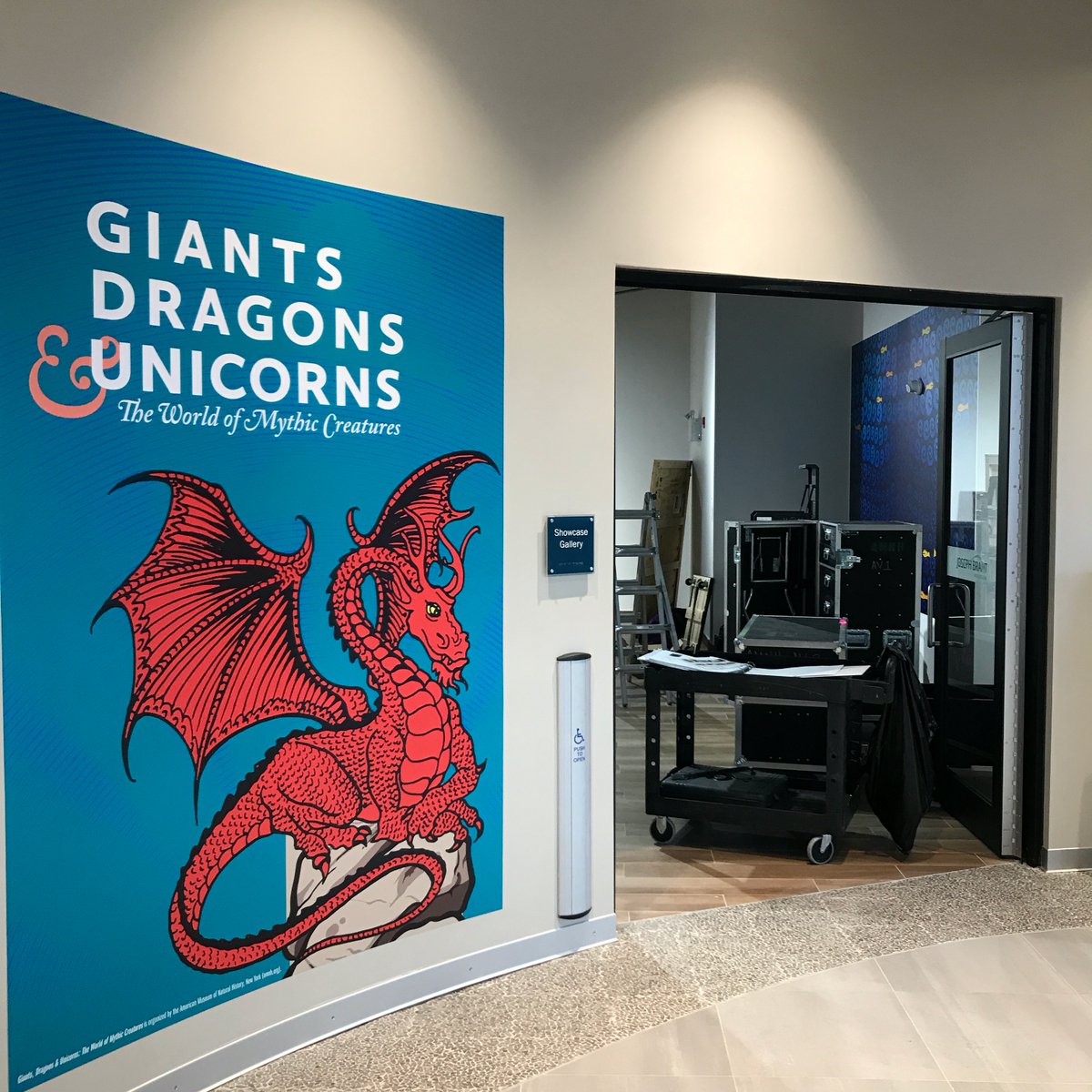 MuseumsBurlON's tweet photo. Getting ready for this weekend’s opening of our Special Exhibition from the American Museum of Natural History!
#mythicalcreatures #exhibitioninstallation https://t.co/pcwEe0uAV6